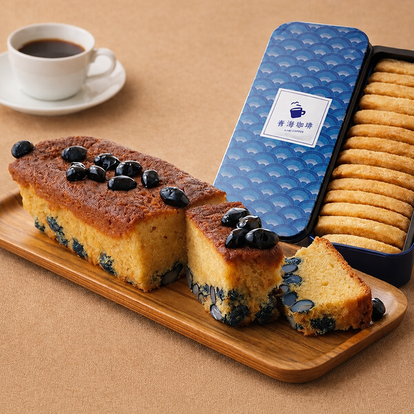 青海オリジナルクッキー缶と黒豆パウンドケーキセット：送料無料（一部地域を除く）